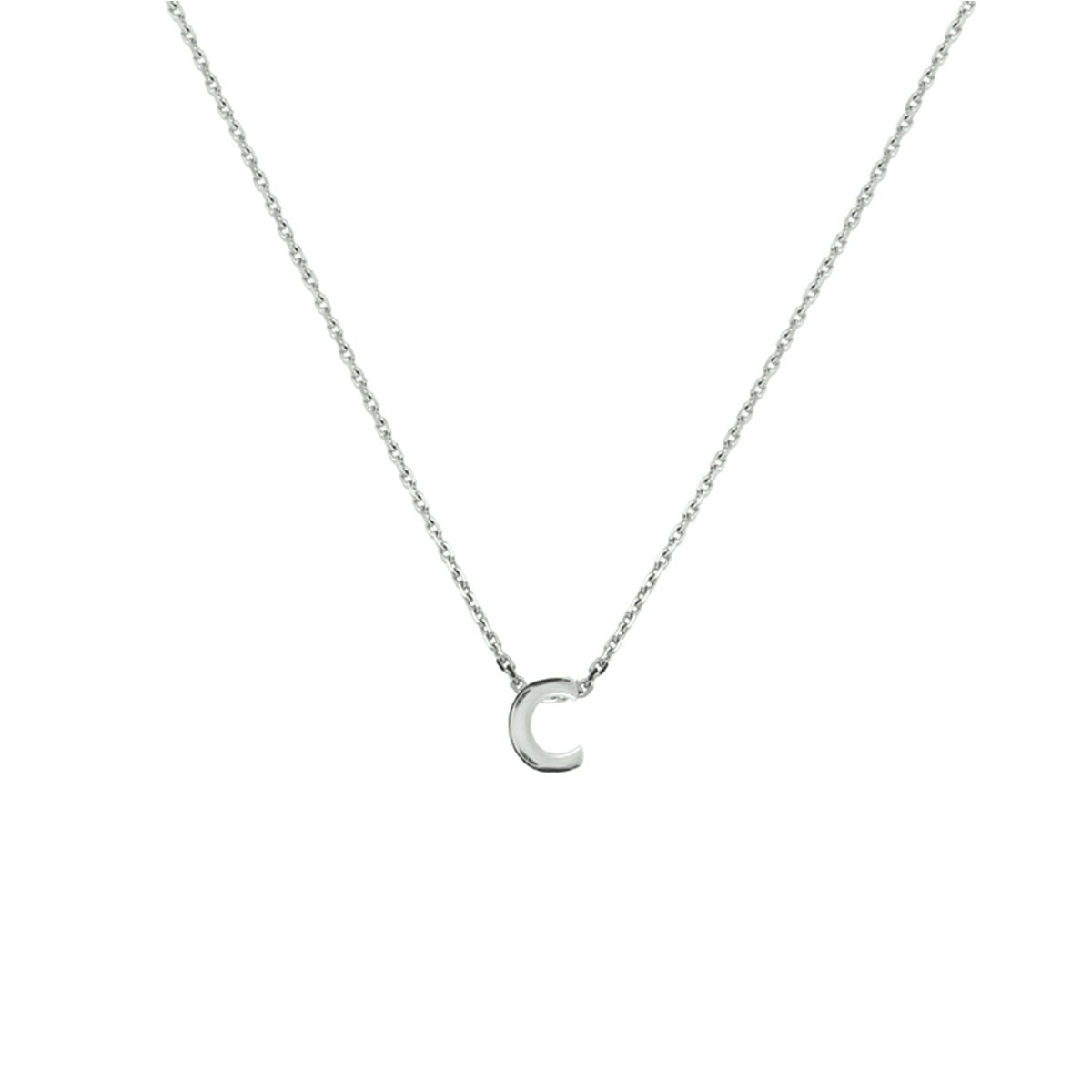 Ketting letter zilver gerhodineerd
