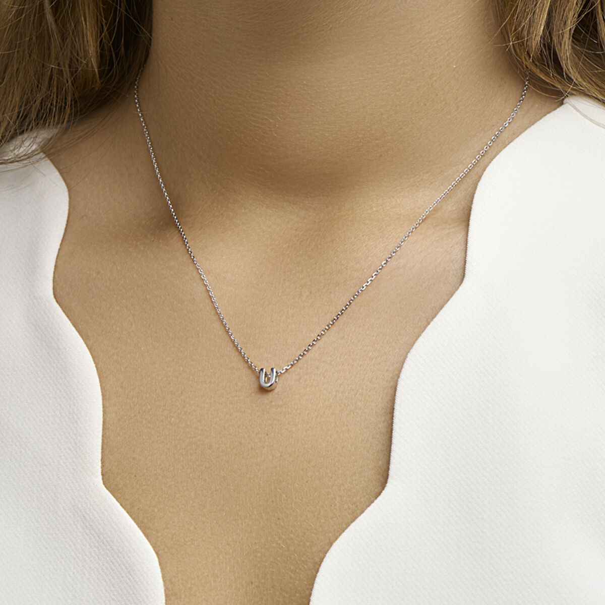 Ketting letter zilver gerhodineerd