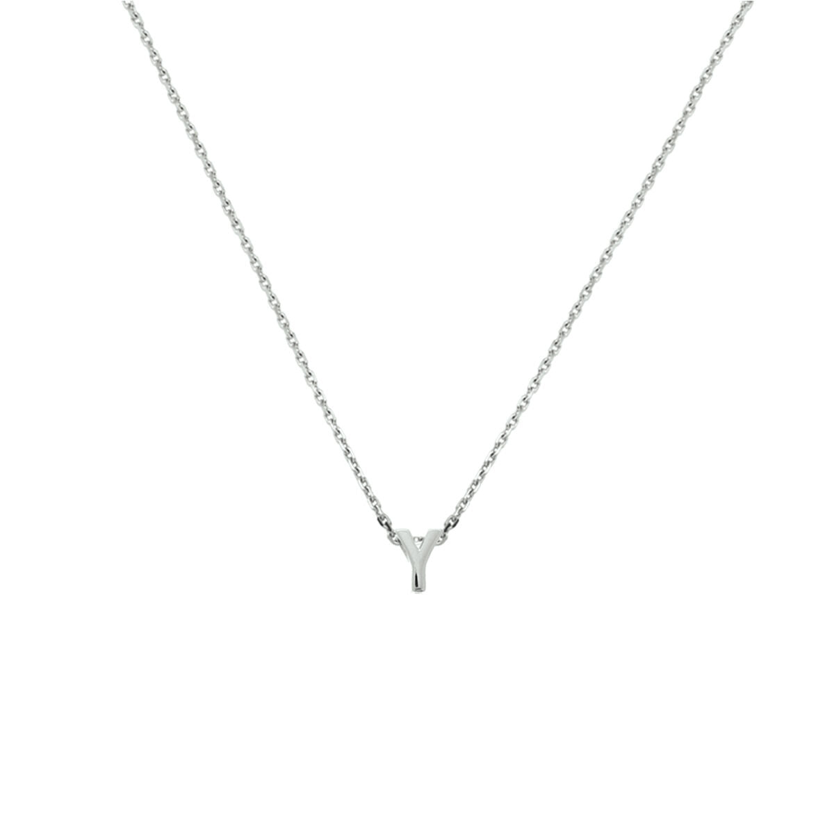 Ketting letter zilver gerhodineerd