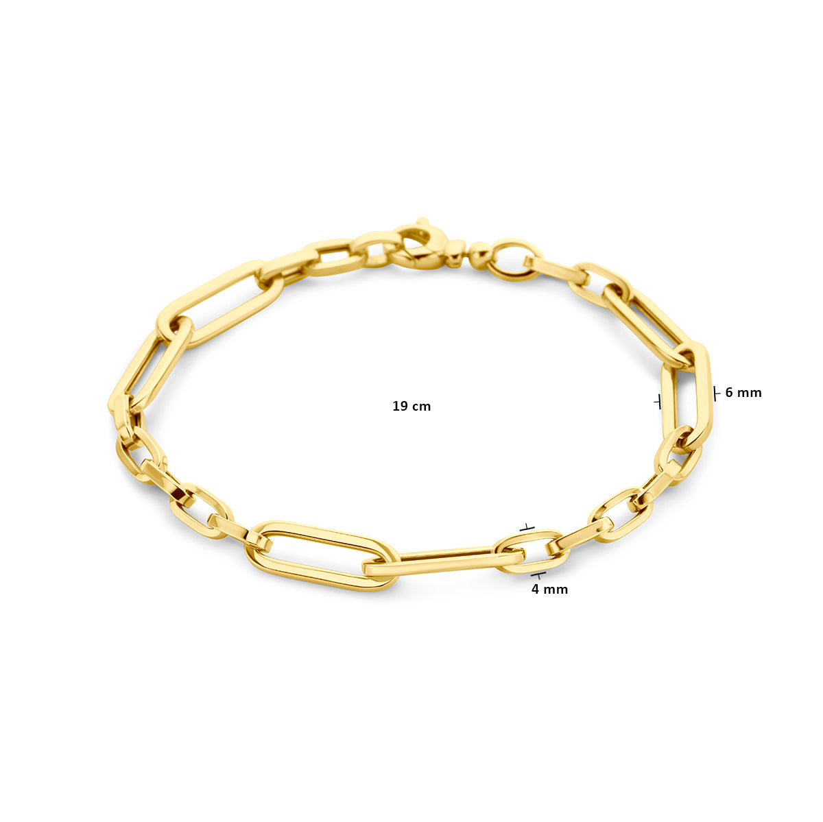 armband paperclip vierkante buis 6,0 mm 19 cm