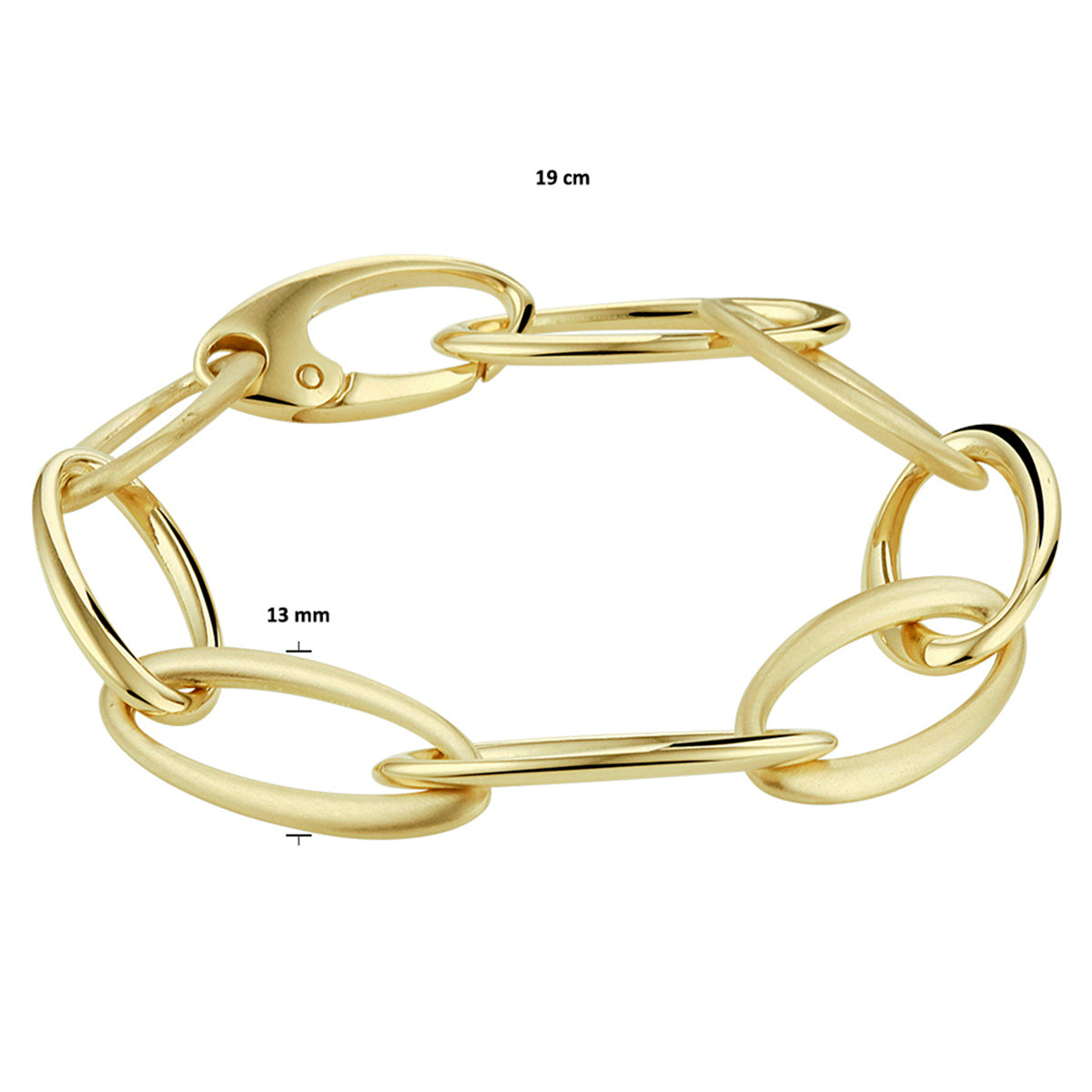 Armband anker 13 mm 21 cm 14k geelgoud