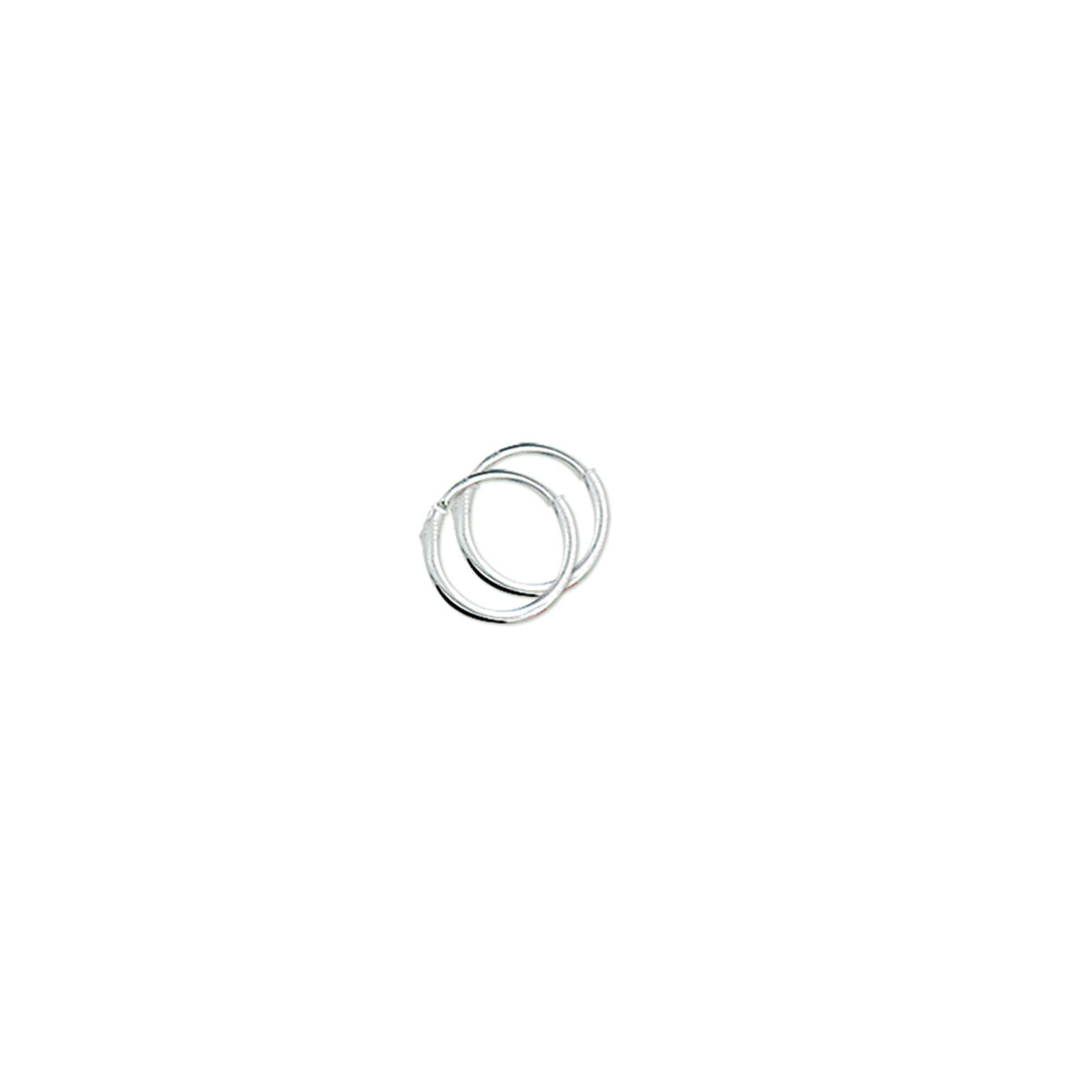 Oorringen 1,3 mm ronde buis zilver wit