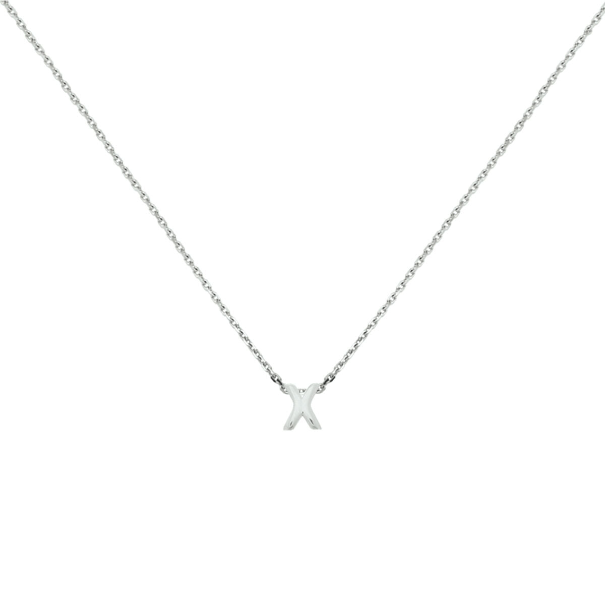 Ketting letter zilver gerhodineerd