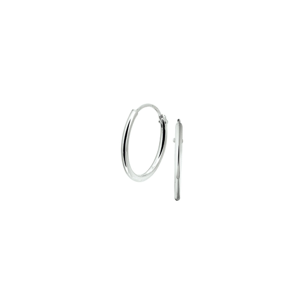 Oorringen 1,3 mm ronde buis zilver wit
