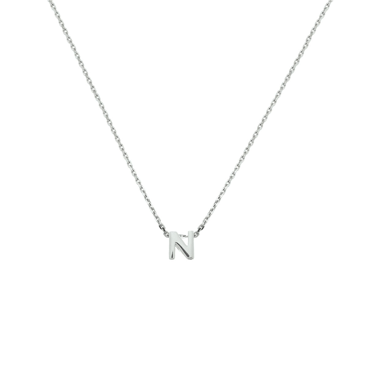 Ketting letter zilver gerhodineerd