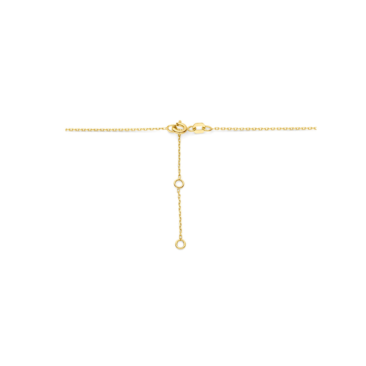 Ketting hart met zirkonia 1,0 mm 14k geelgoud