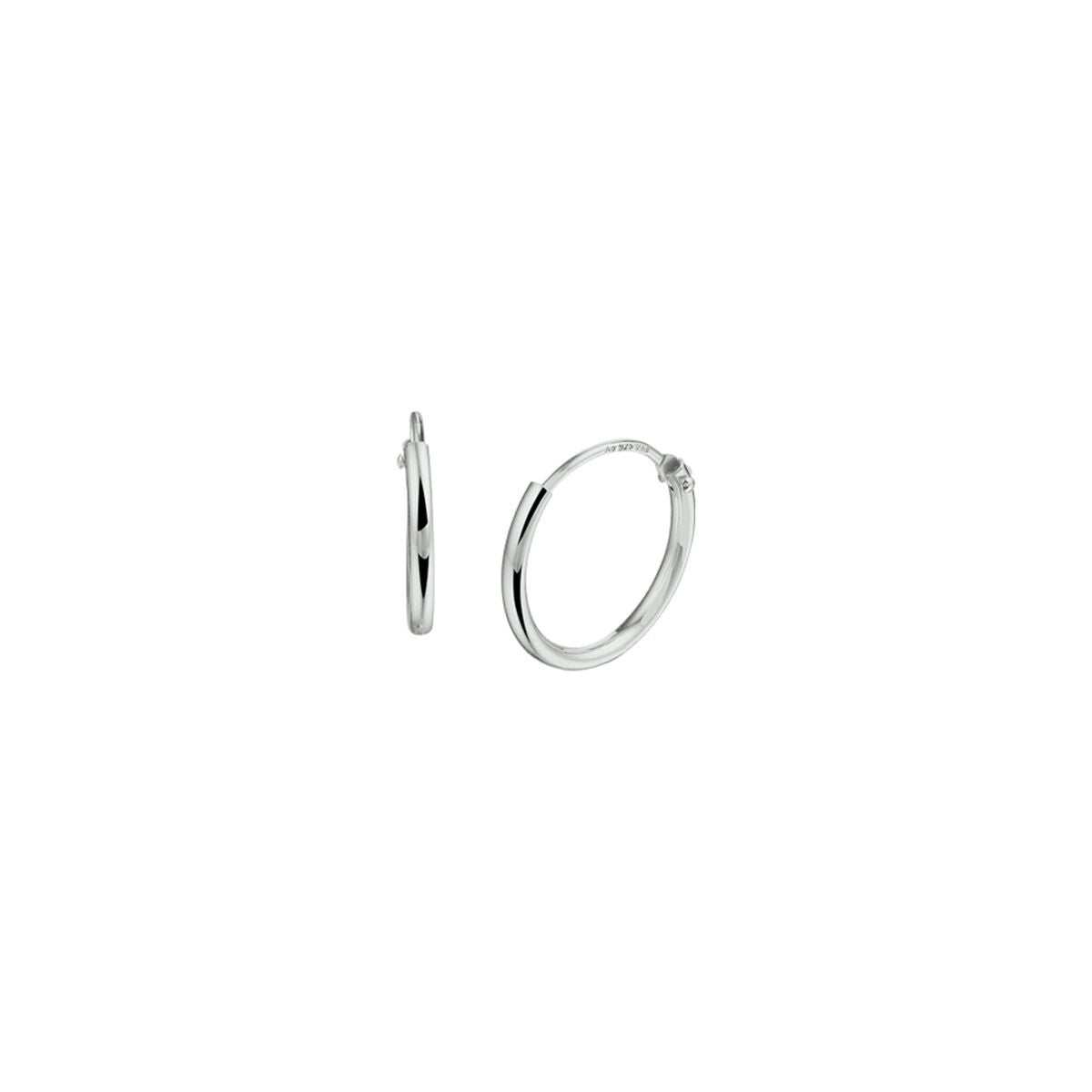 Oorringen 1,3 mm ronde buis zilver wit