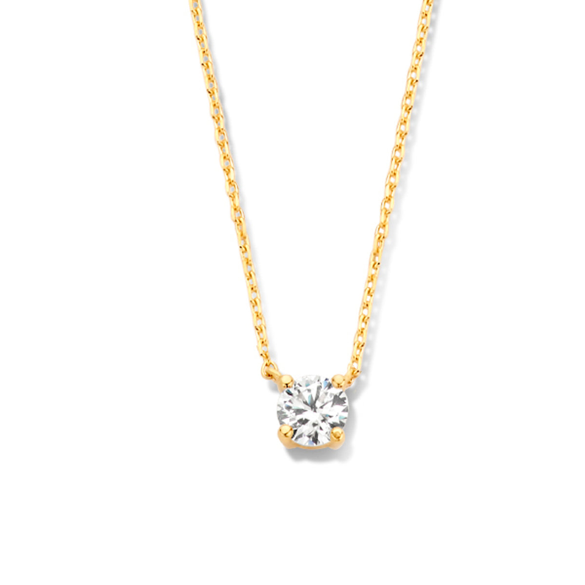 Ketting zirkonia 40 - 42 - 44 cm 14k witgoud, 14k roségoud of 14k geelgoud