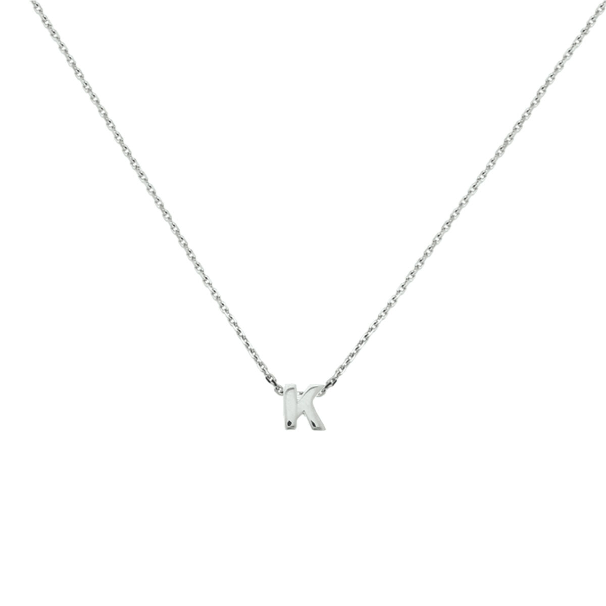 Ketting letter zilver gerhodineerd