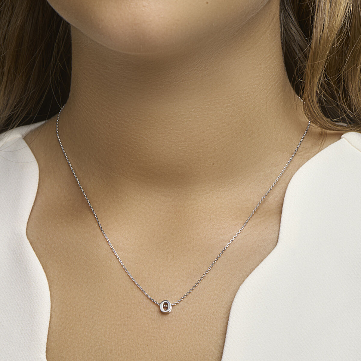 Ketting letter zilver gerhodineerd