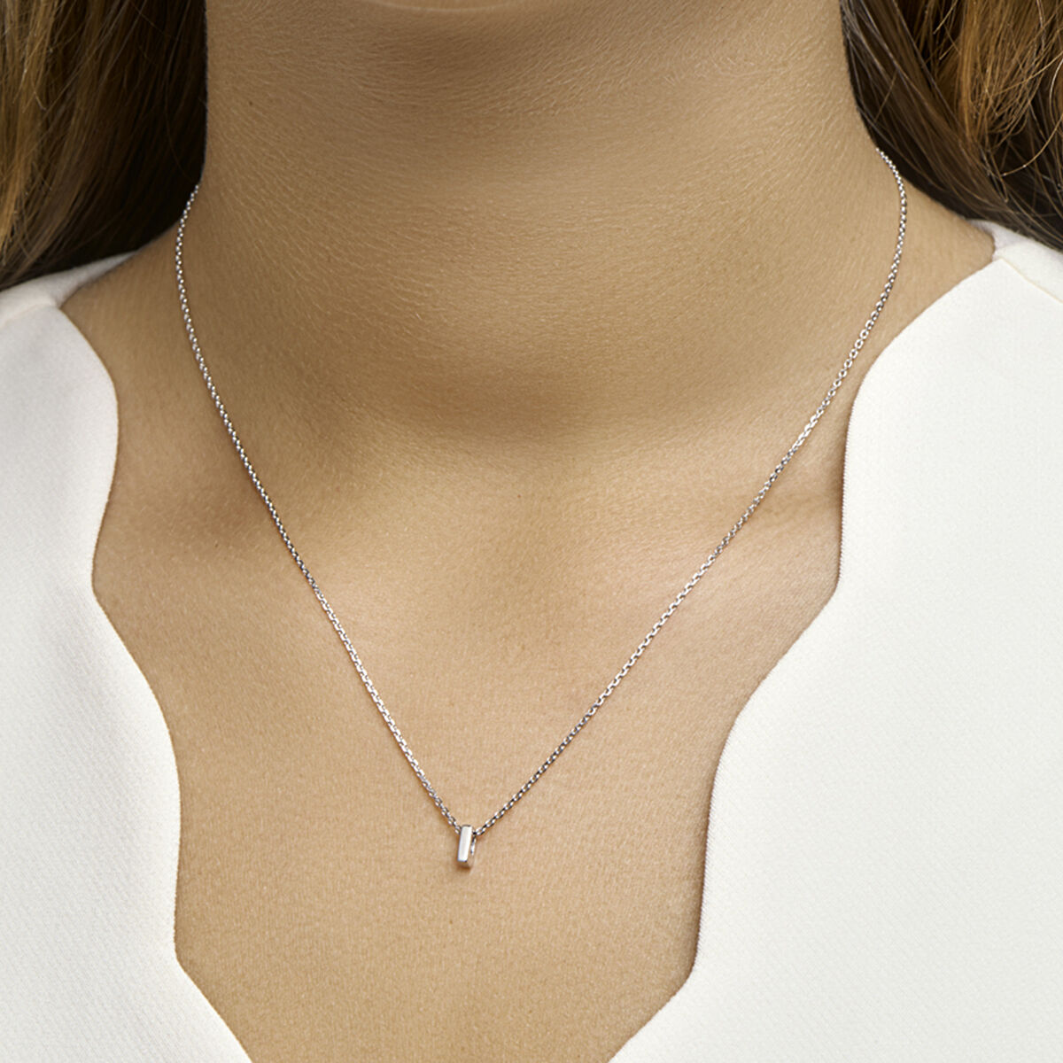 Ketting letter zilver gerhodineerd
