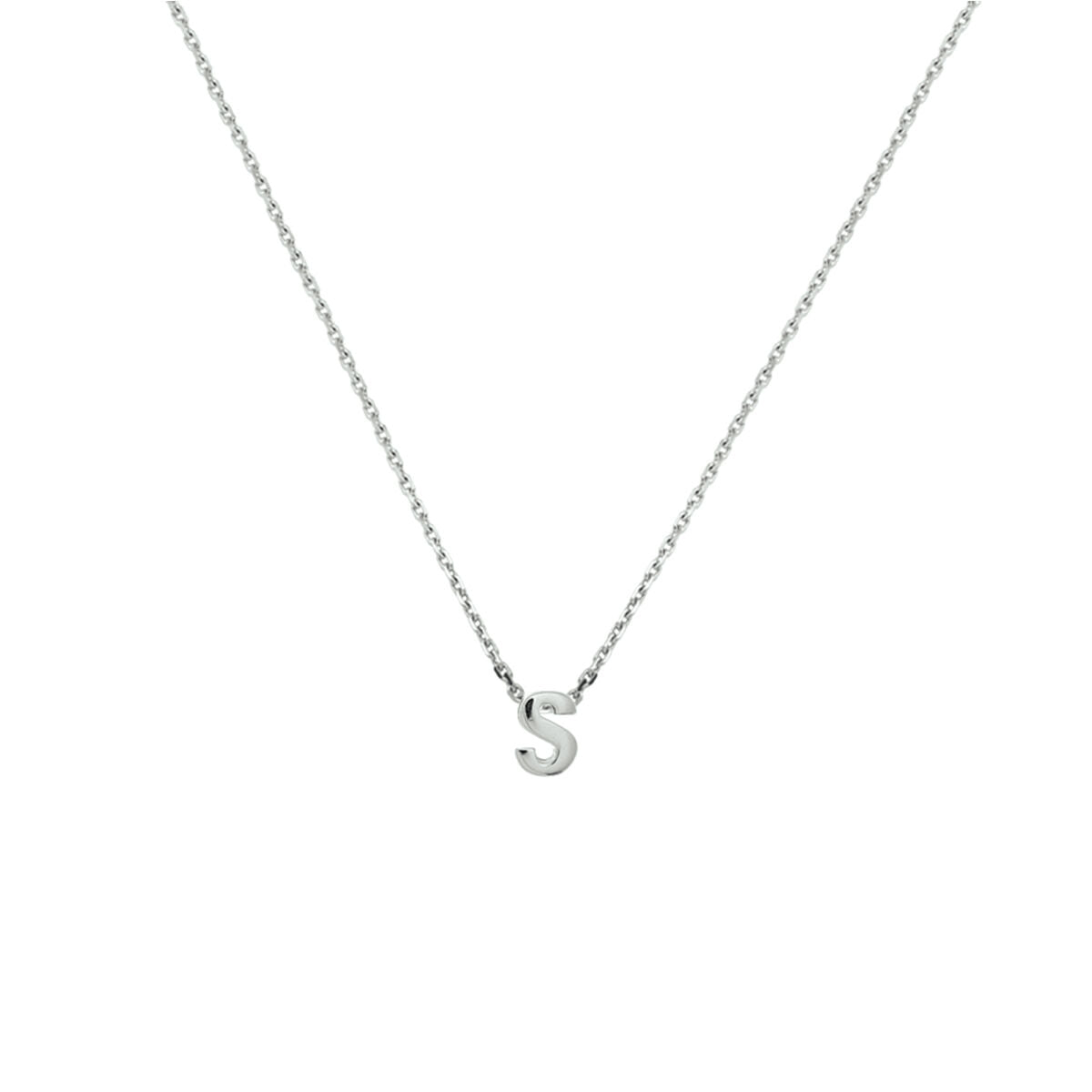 Ketting letter zilver gerhodineerd