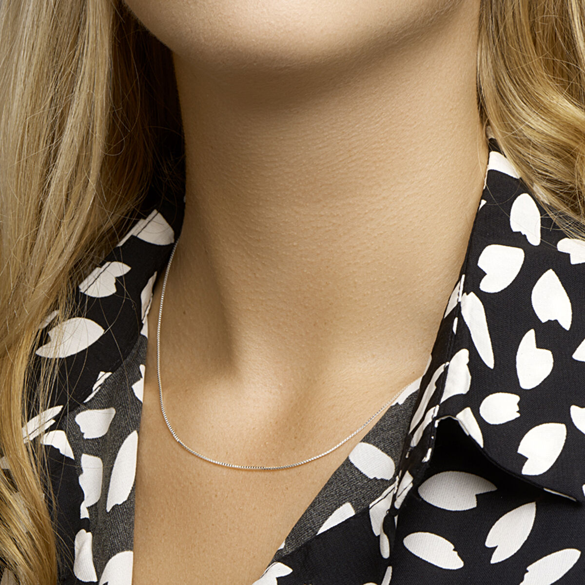 Ketting venetiaans 0,8 mm zilver wit