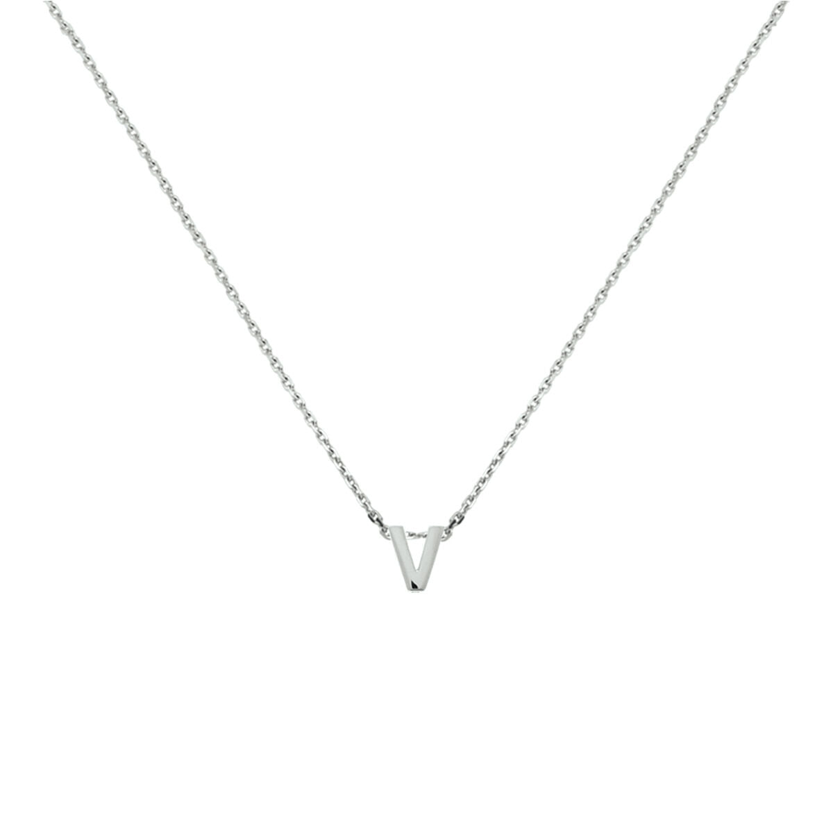 Ketting letter zilver gerhodineerd