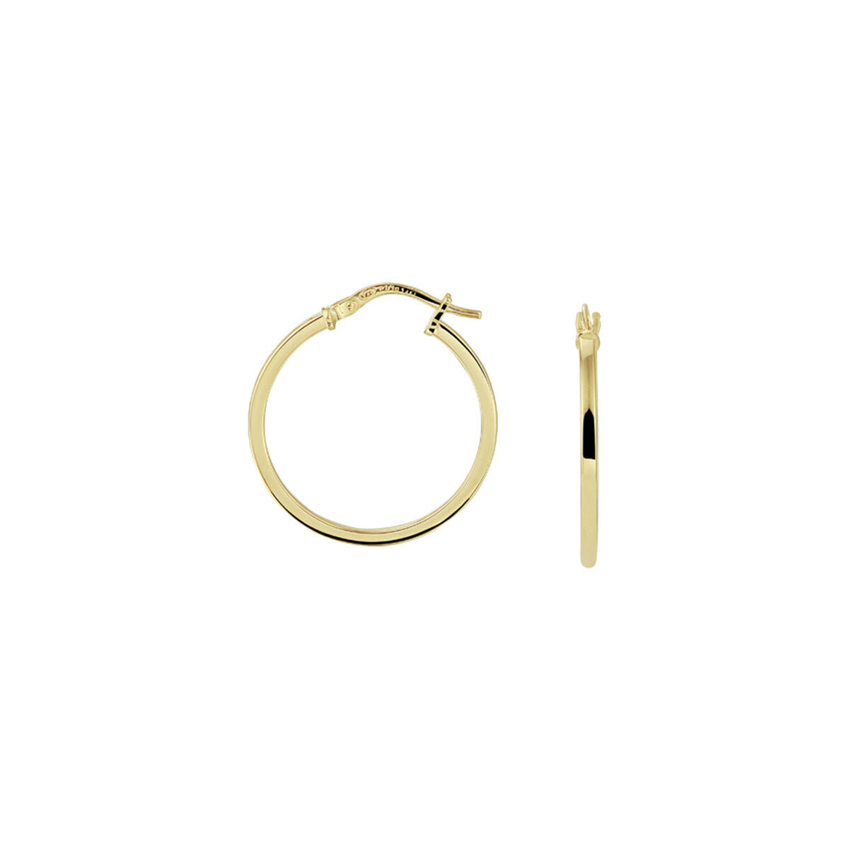YO&NO oorringen vierkante buis 1,6 mm zilgold (geelgoud met zilverkern)