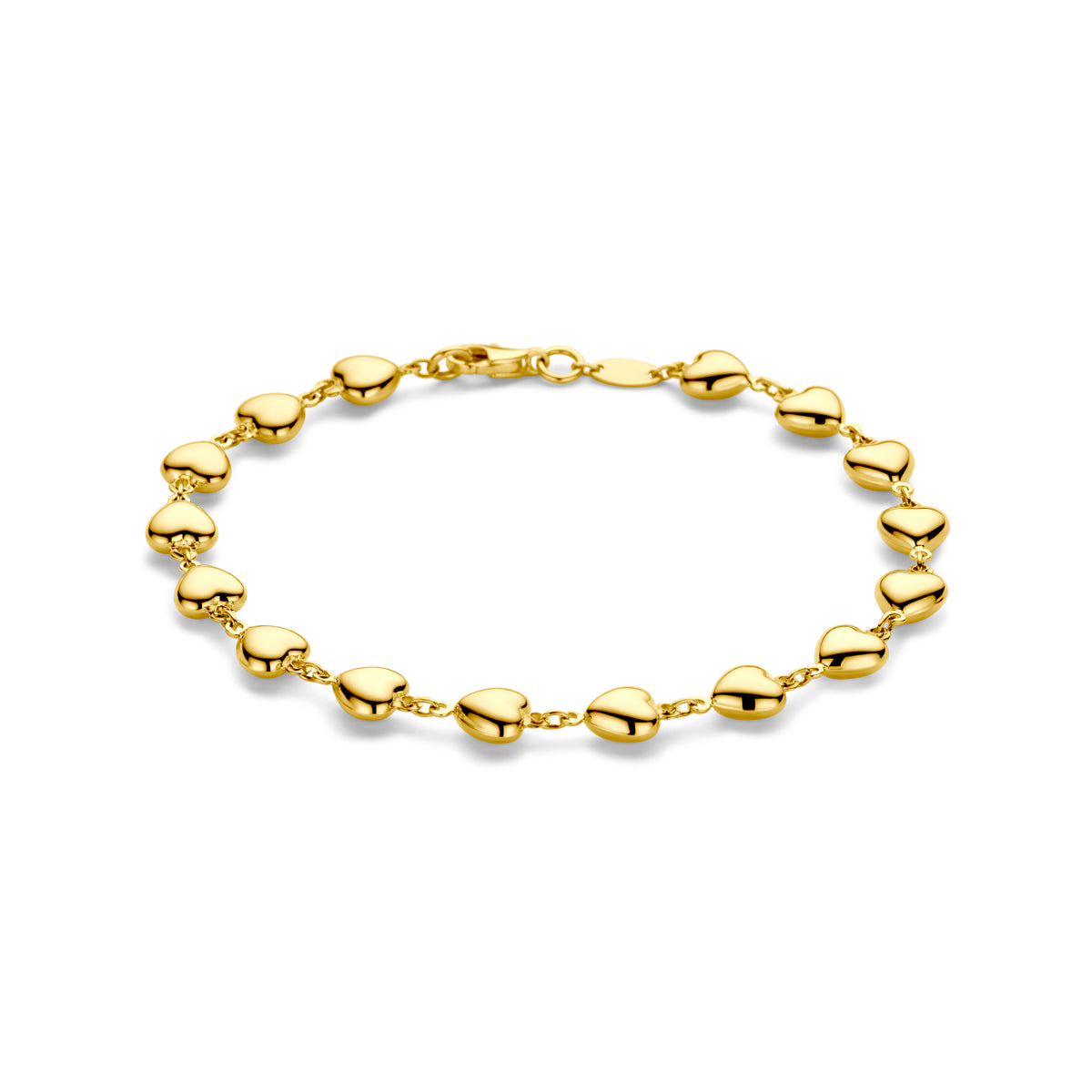armband hartjes 17 – 19 cm 14 geelgoud