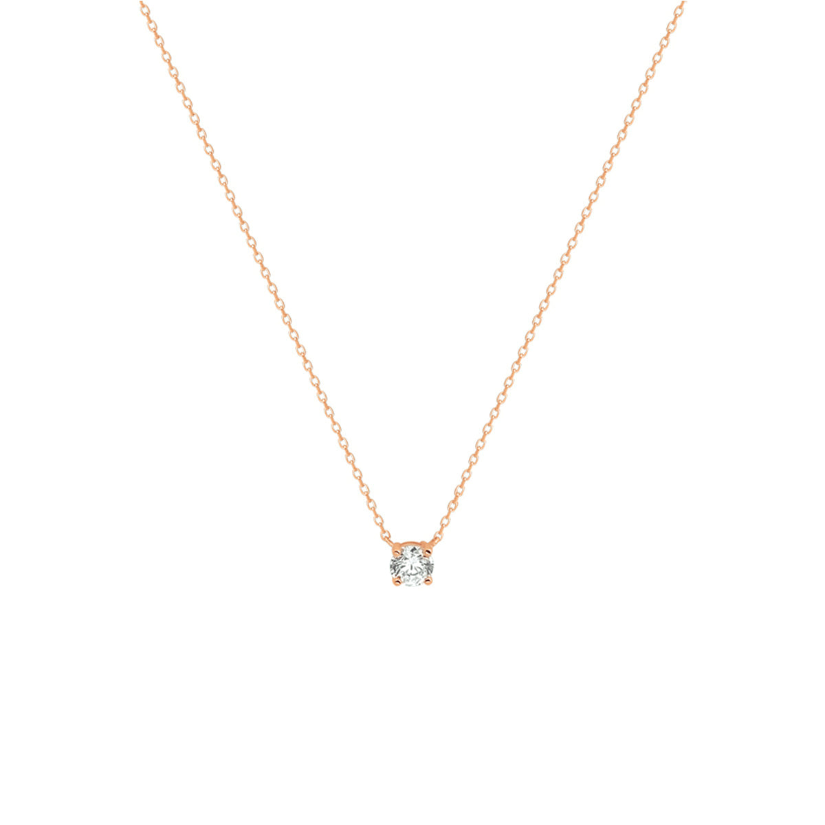 Ketting zirkonia 40 - 42 - 44 cm 14k witgoud, 14k roségoud of 14k geelgoud