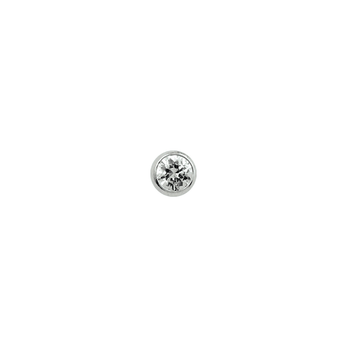 Neusknopje zirkonia 2,5 mm 14k geelgoud of witgoud