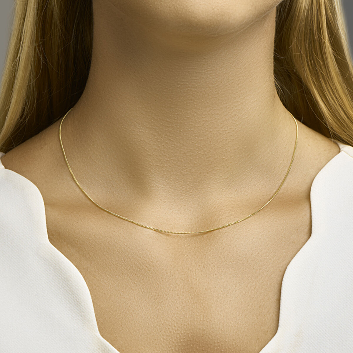 Ketting gourmette 1,0 mm 14k geelgoud