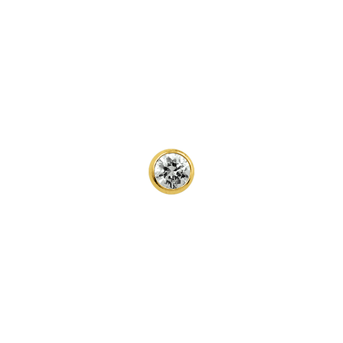 Neusknopje zirkonia 2,5 mm 14k geelgoud of witgoud