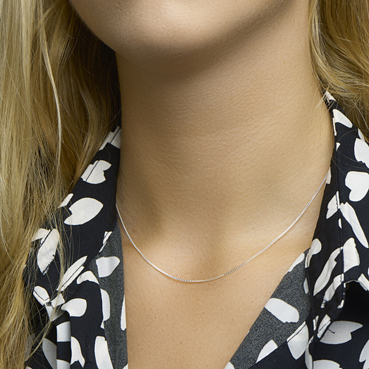 Ketting venetiaans 0,8 mm zilver wit