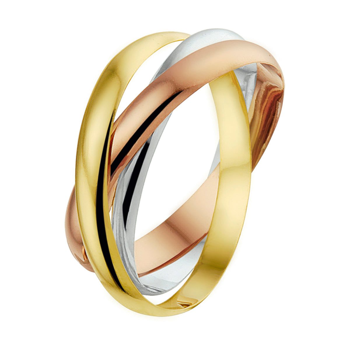 Ring trinity 14K tricolor goud
