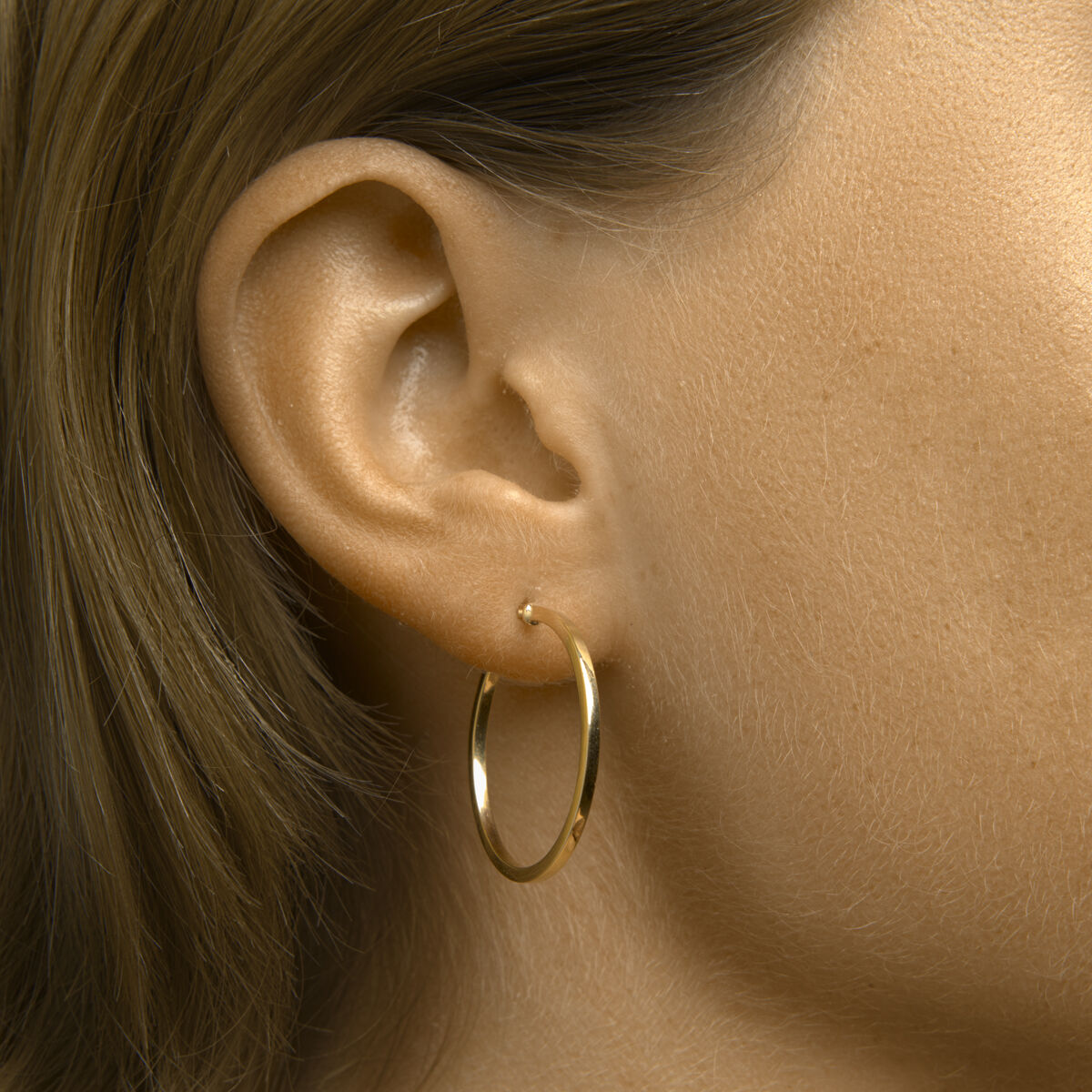 YO&NO oorringen vierkante buis 1,6 mm zilgold (geelgoud met zilverkern)