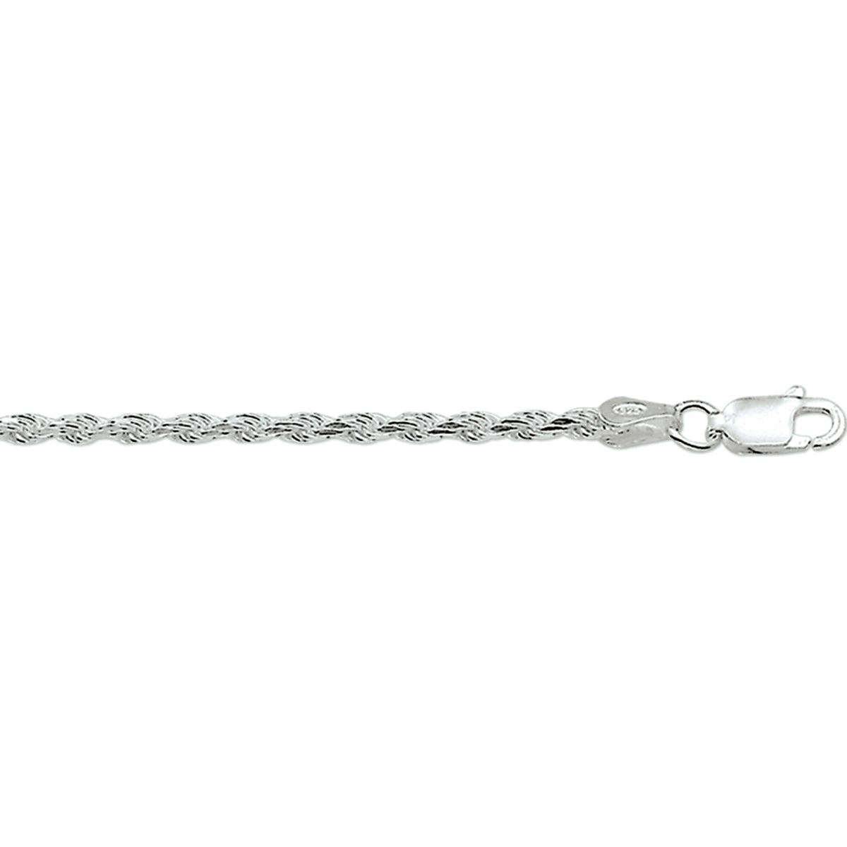 ketting/ koord/ gediamanteerd/ 2,8 mm / 45 cm/ zilver gerhodineerd