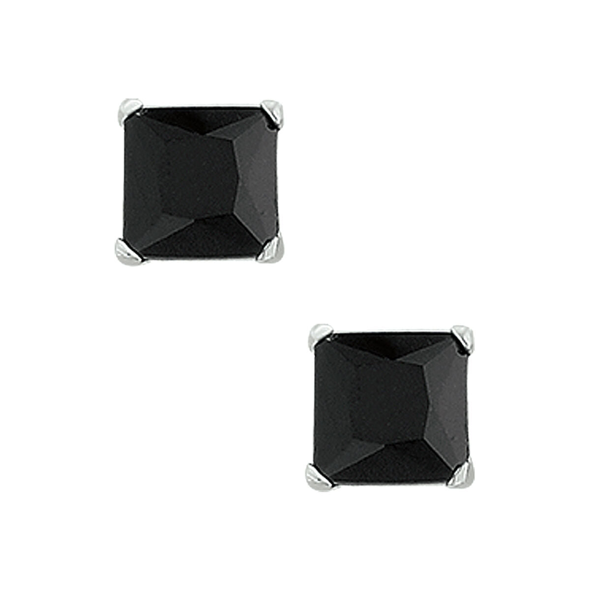 YO&NO oorknoppen zwart zirkonia zilver gerhodineerd