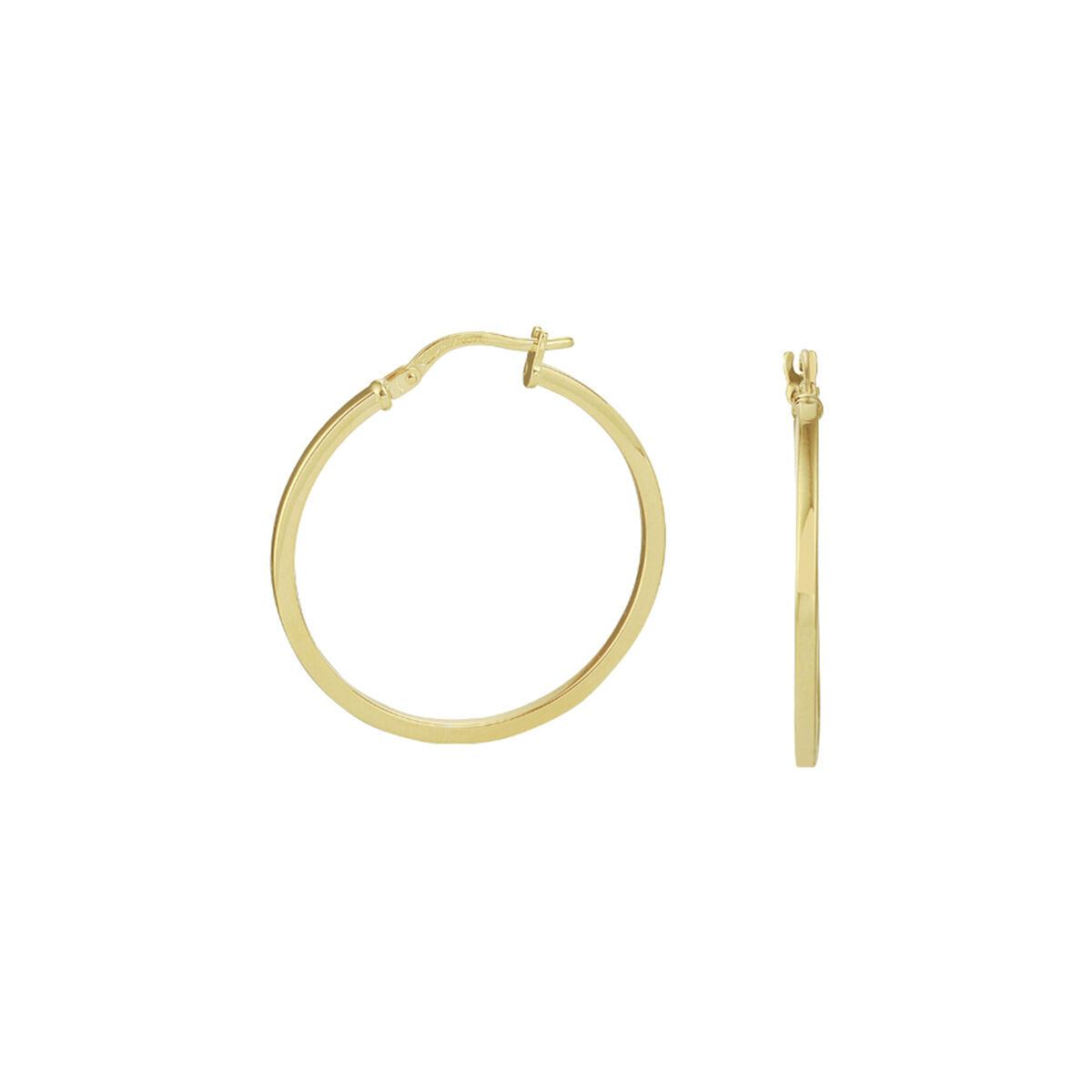 YO&NO oorringen vierkante buis 1,6 mm zilgold (geelgoud met zilverkern)