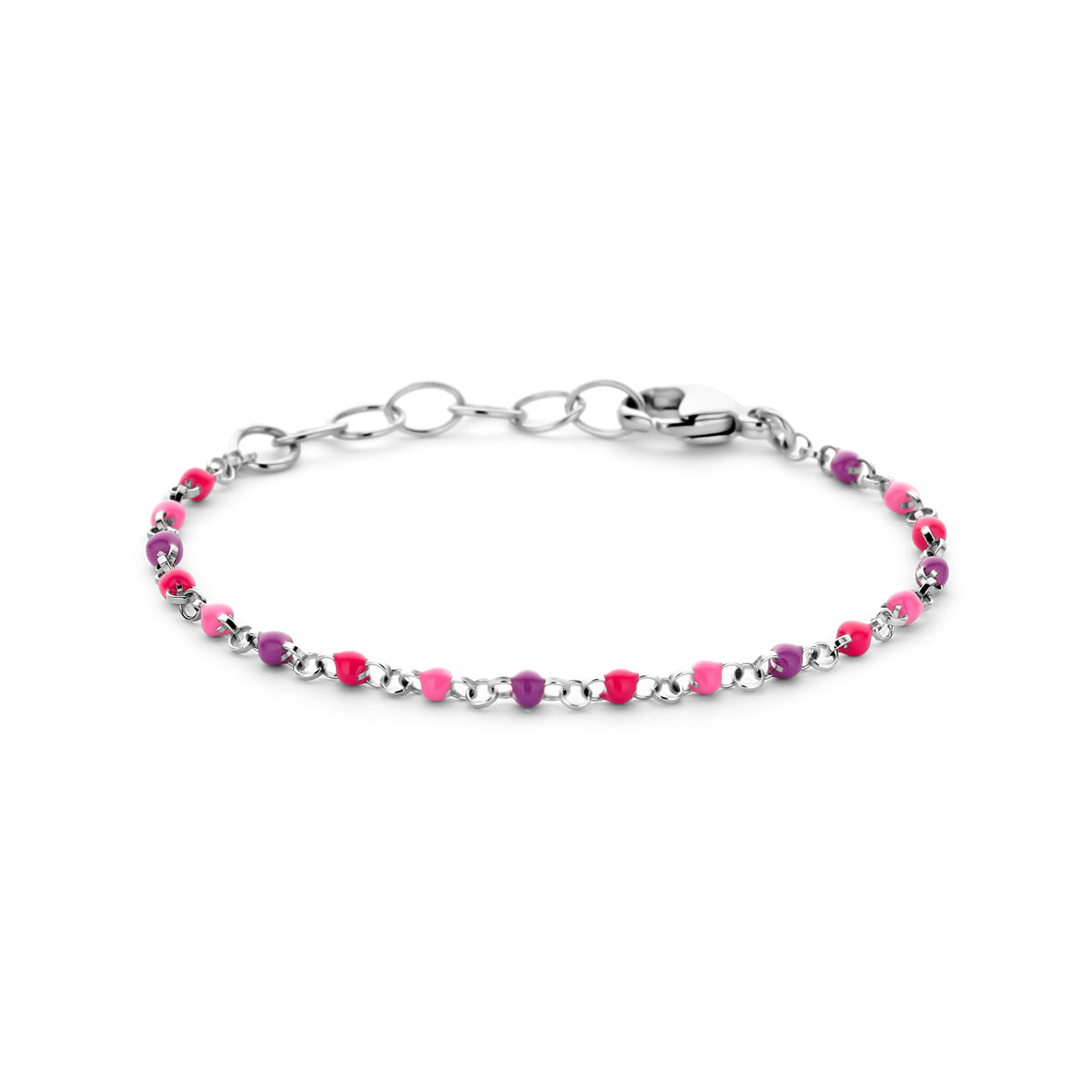 YO&NO armband bolletjes gekleurd emaille 11 + 2 cm zilver gerhodineerd