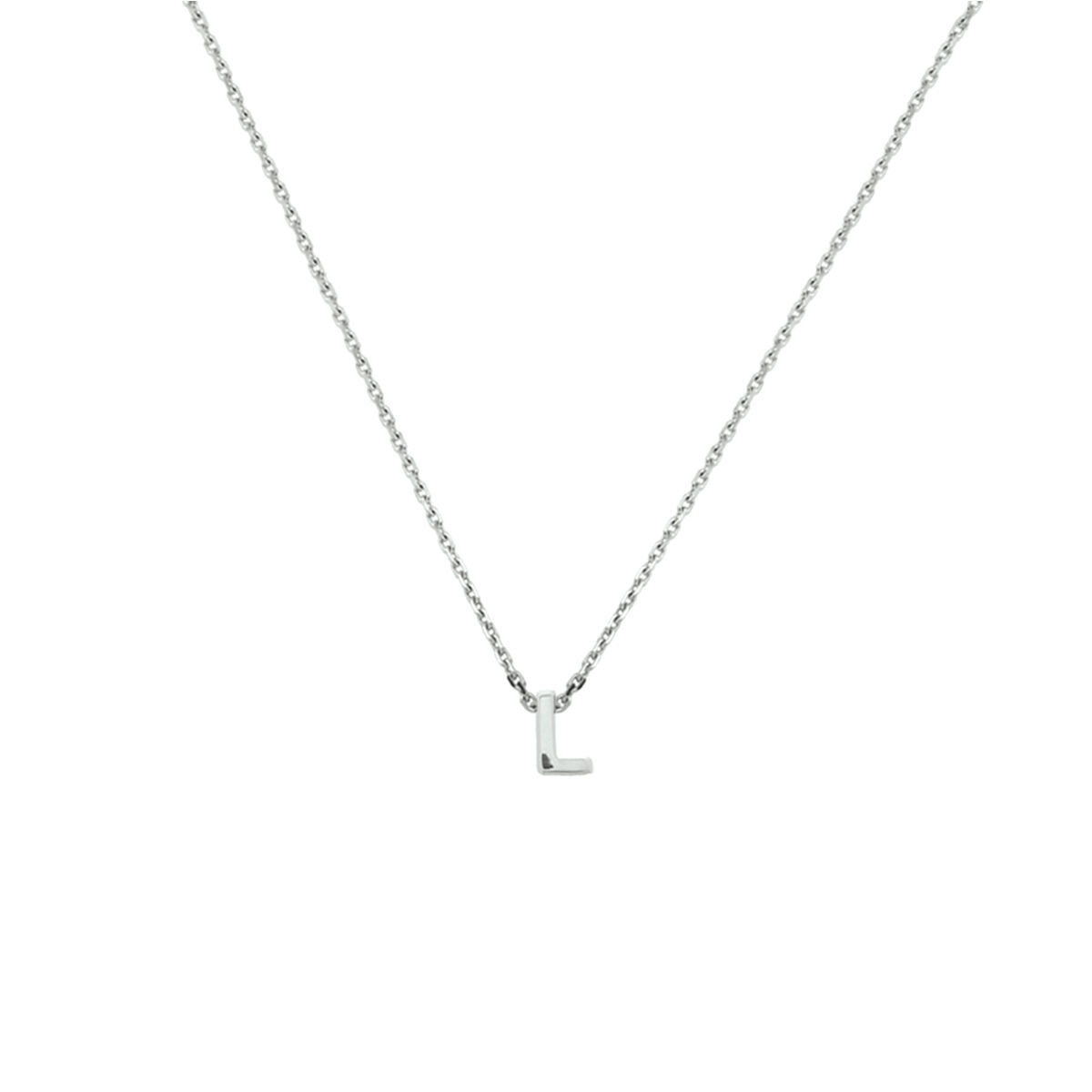 Ketting letter zilver gerhodineerd