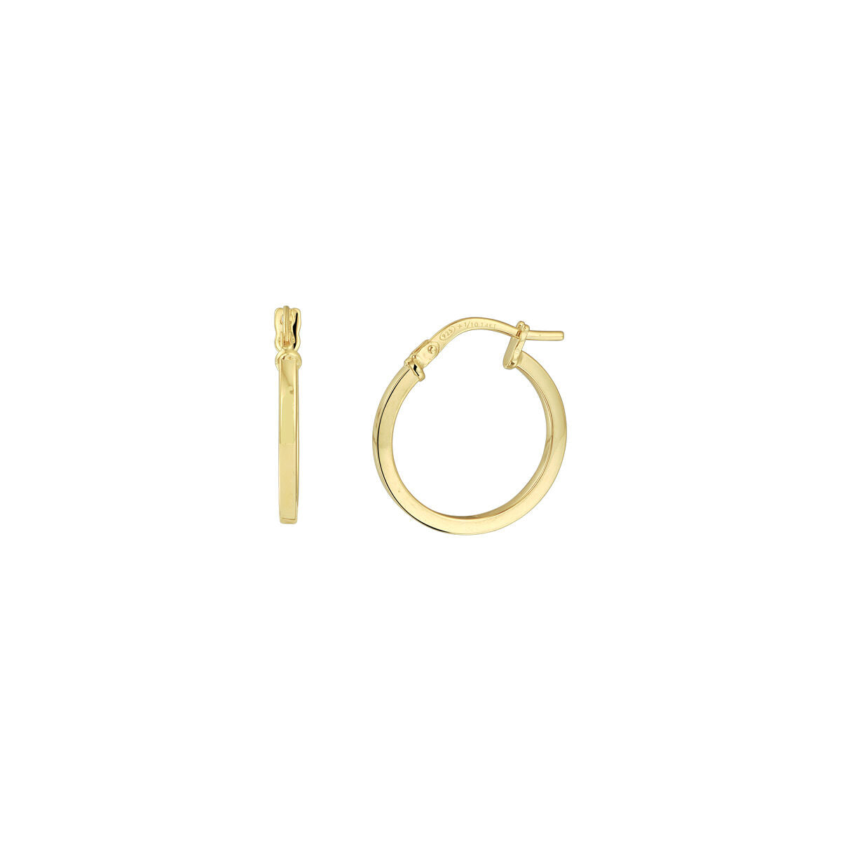 YO&NO oorringen vierkante buis 1,6 mm zilgold (geelgoud met zilverkern)