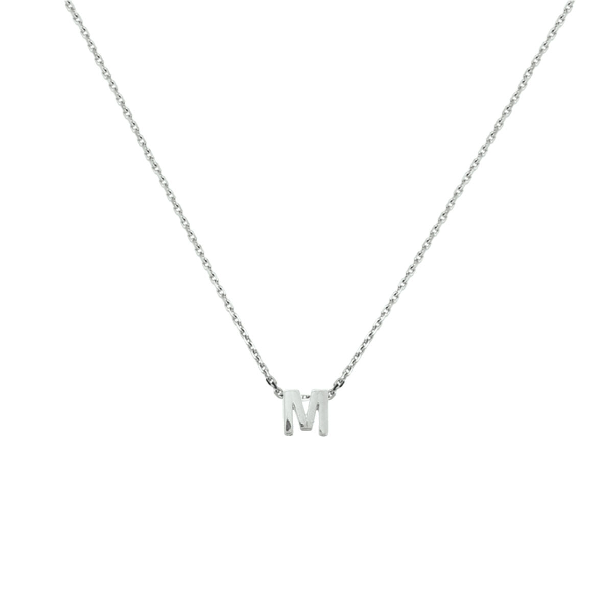 Ketting letter zilver gerhodineerd