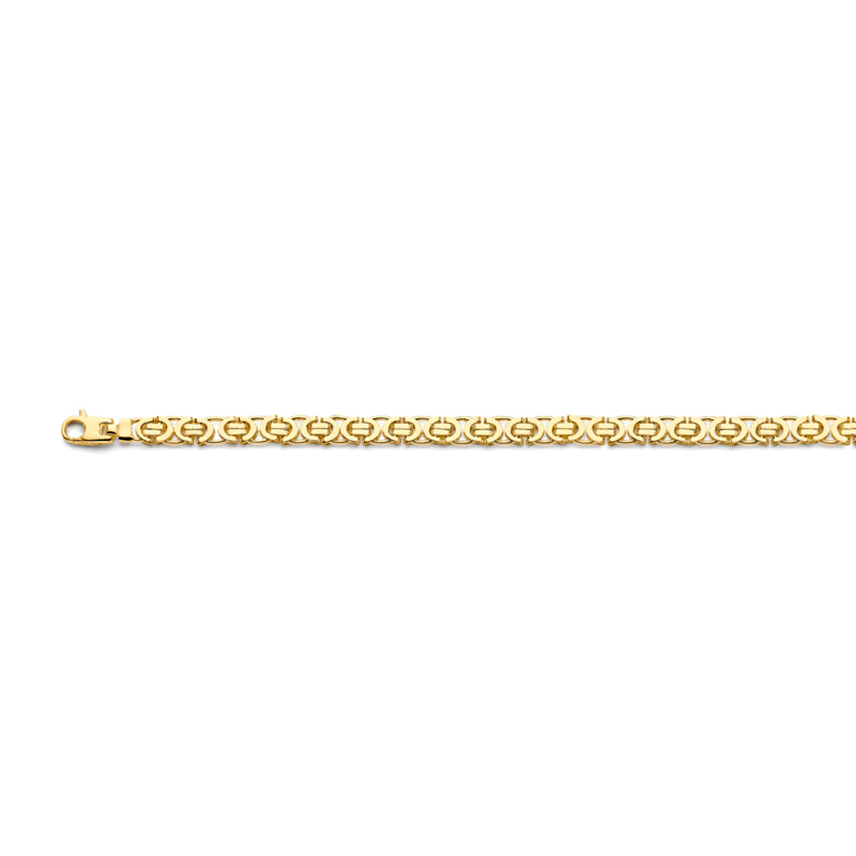 Ketting Konings plat 6 mm massief 14K geelgoud