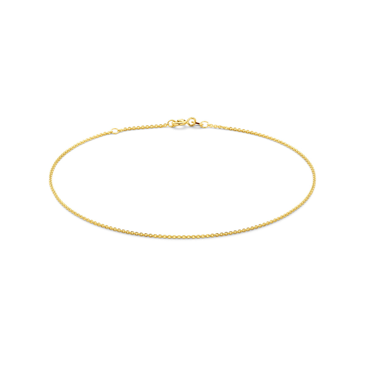 Ketting of enkelband anker plat 1,2 mm 14K geelgoud