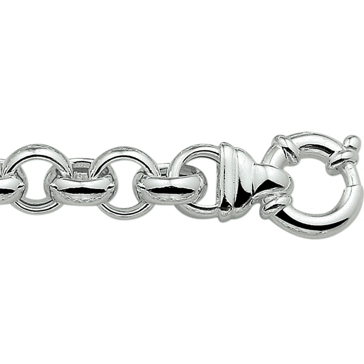 Armband of ketting jasseron 11 mm met groot springslot zilver wit