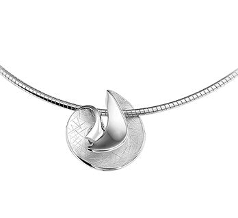 YO&NO Ketting Omega Fantasie hanger Gescratcht 1,5mm 42+3cm Zilver 925