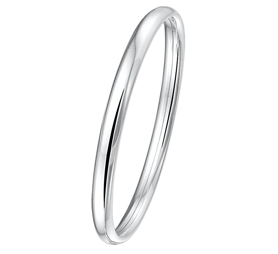 Zilveren bangle met ovale buis 4 × 64 mm