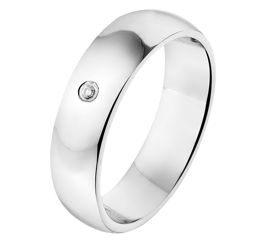 Zilveren relatiering A301 met diamant 0,01 ct, 5 mm