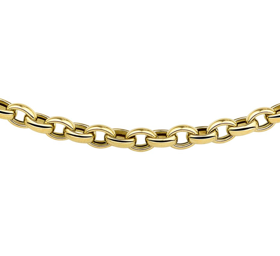 Gouden jasseron ketting 5 mm met zilveren kern