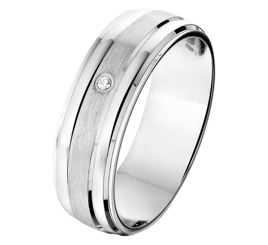 Zilveren relatiering A311 met diamant 0,01 ct, 6 mm
