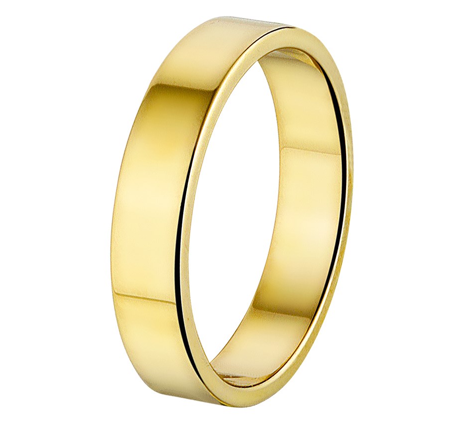 Gouden relatiering 4 mm in damesmaten – 14 karaat