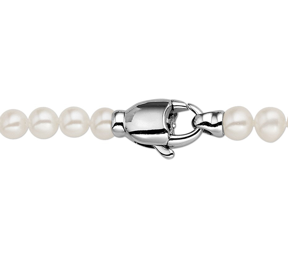 Zilveren parelketting 6 mm, 50 cm