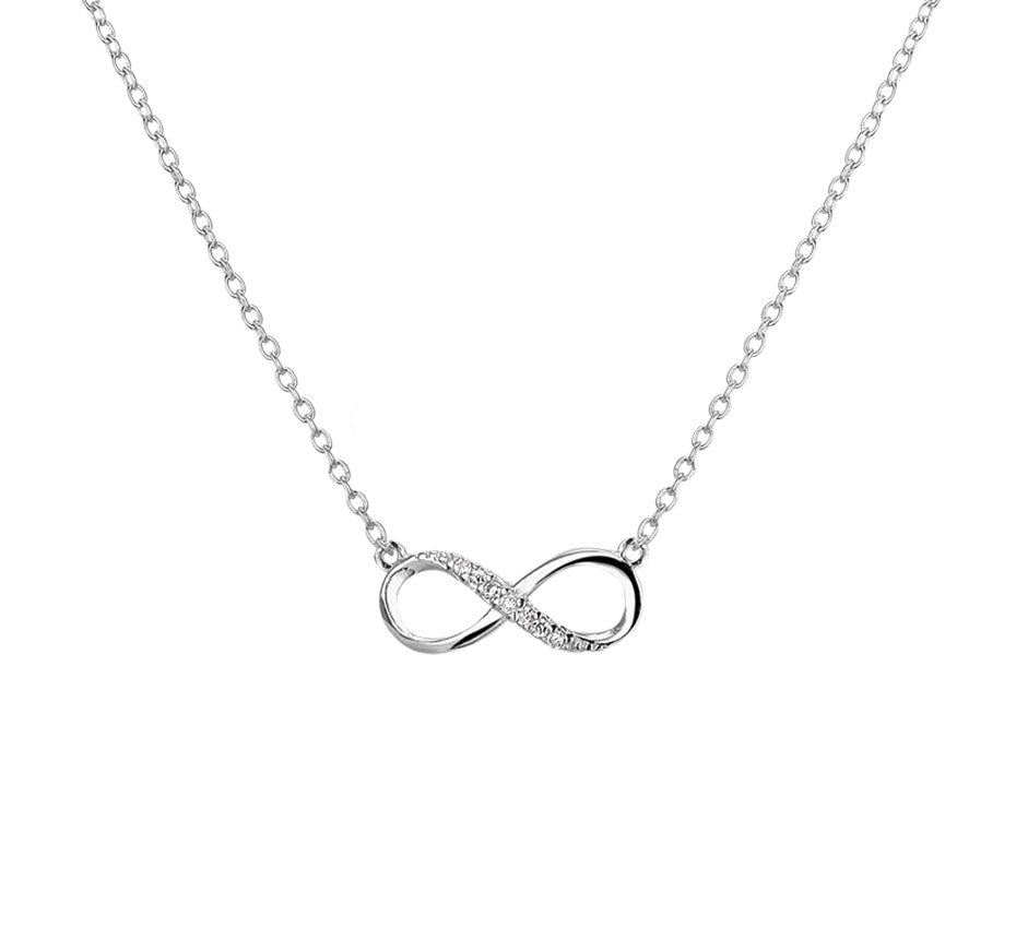 Zilveren ketting met infinity en zirkonia