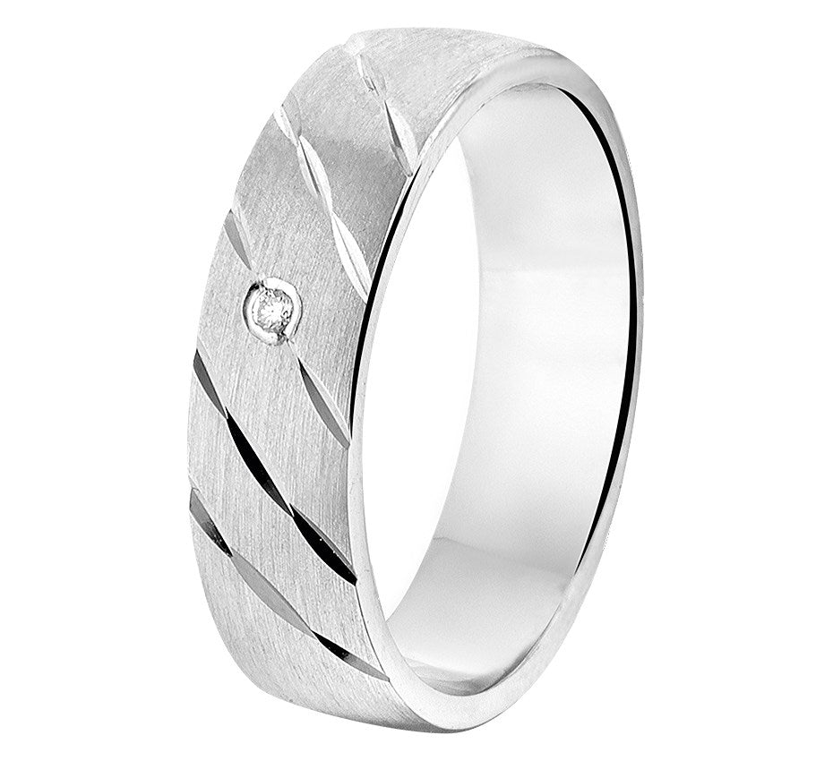 Zilveren relatiering A307 met diamant 0,02 ct, 5 mm