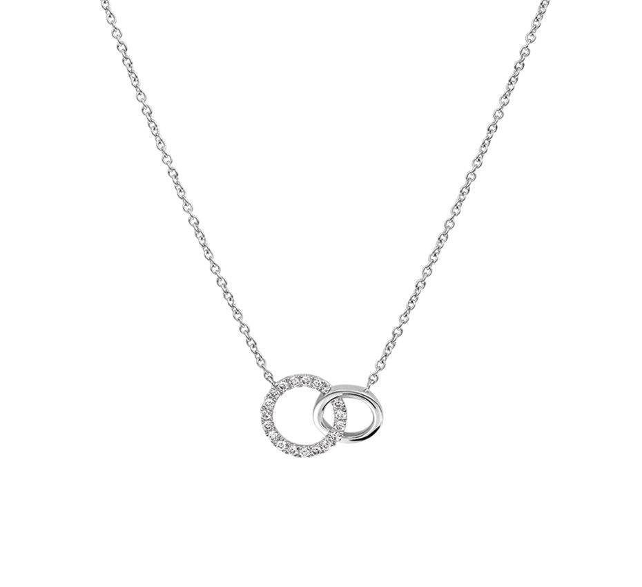 Witgouden ketting met diamant 0,07 ct – 14 karaat
