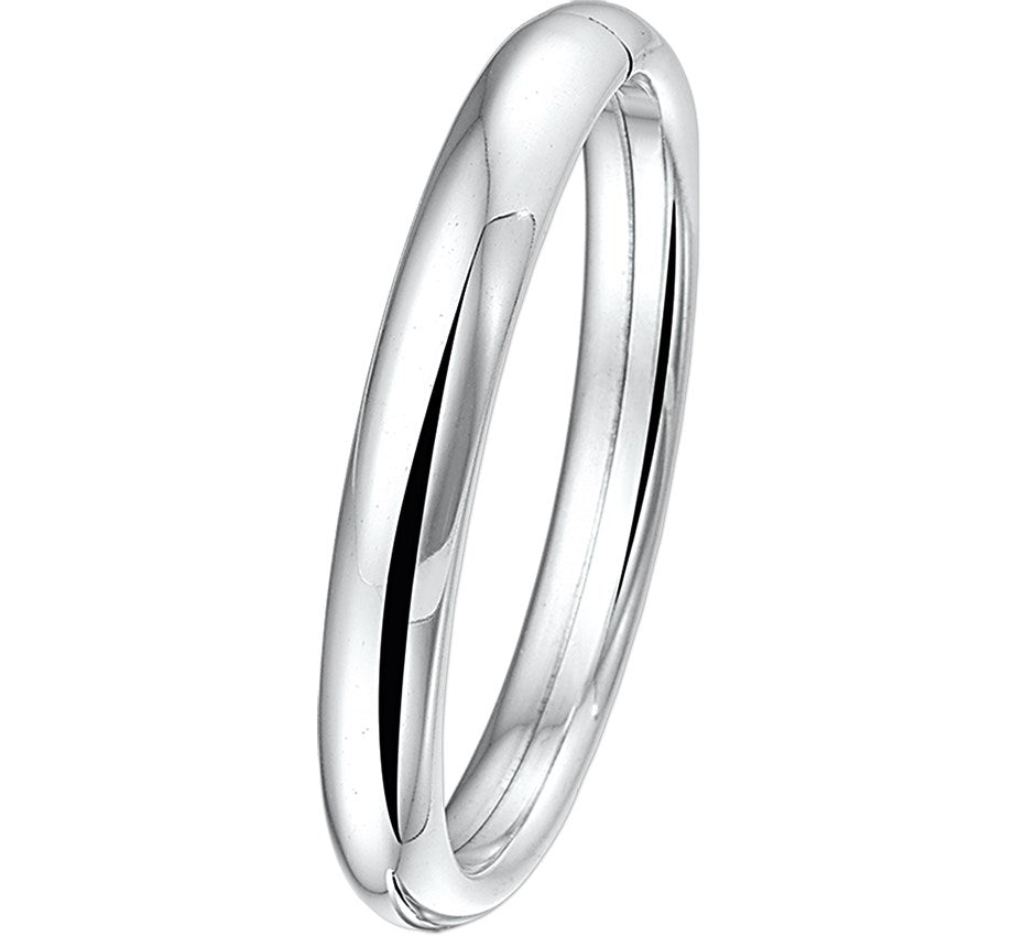 Zilveren bangle met ovale buis 10 × 68 mm