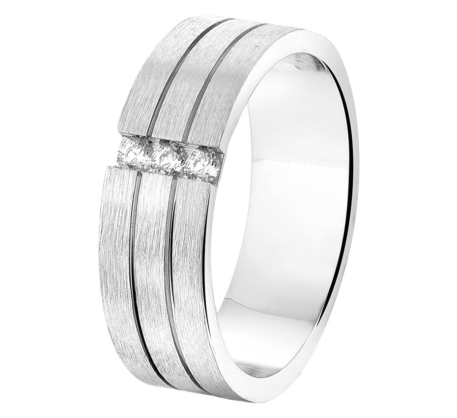 Zilveren relatiering A207 met zirkonia, 6 mm