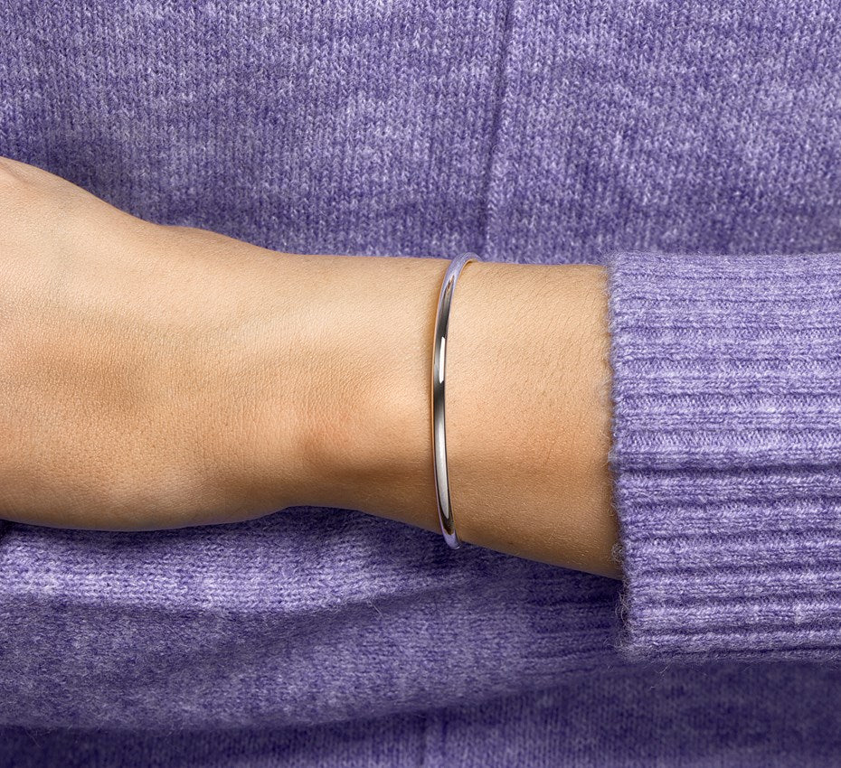 Zilveren bangle met ovale buis 3 × 60 mm